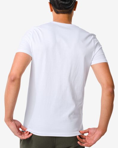 heren t-shirt regular fit o-hals - 2 stuks wit XXL - 34277027 - HEMA