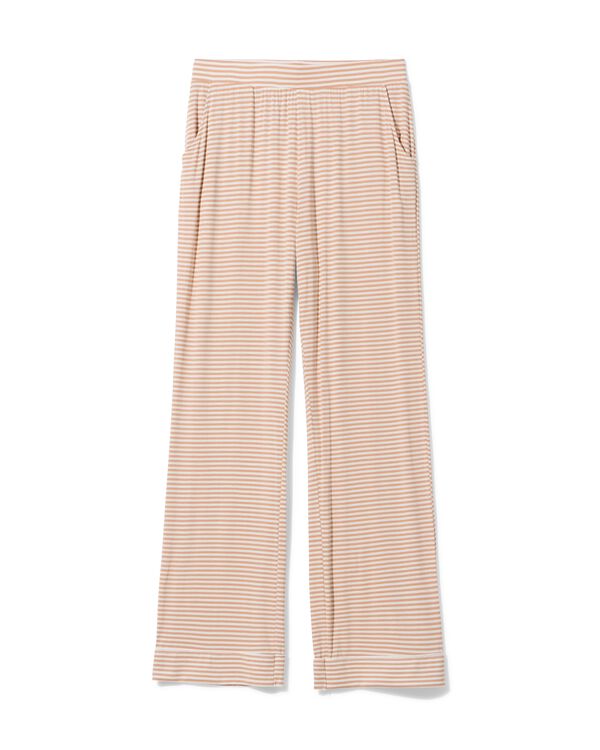 pantalon de pyjama femme coupe droite rayures beige beige - 23401060BEIGE - HEMA