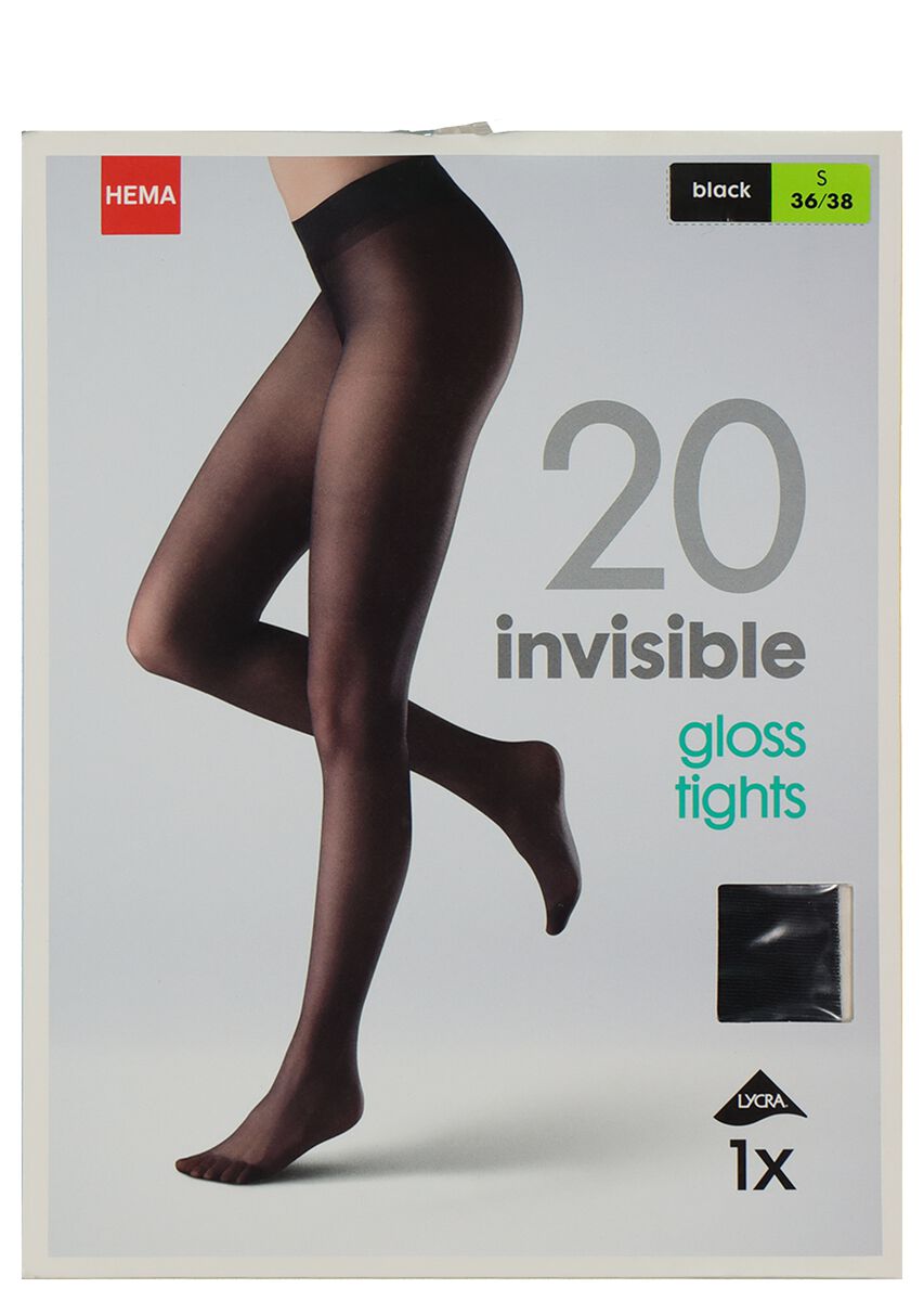 aansluiten Augment Vergevingsgezind invisible panty gloss 20 denier zwart - HEMA
