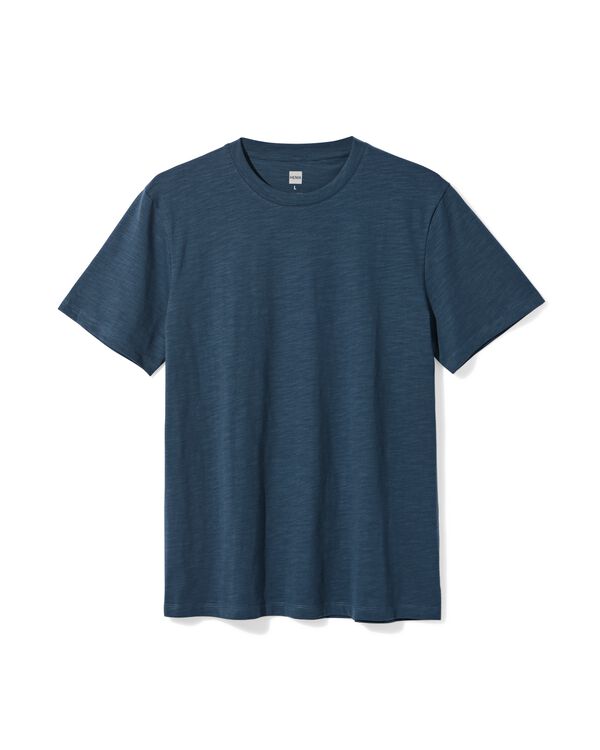 heren T-shirt Jaap slub donkerblauw donkerblauw - 2178850DARKBLUE - HEMA