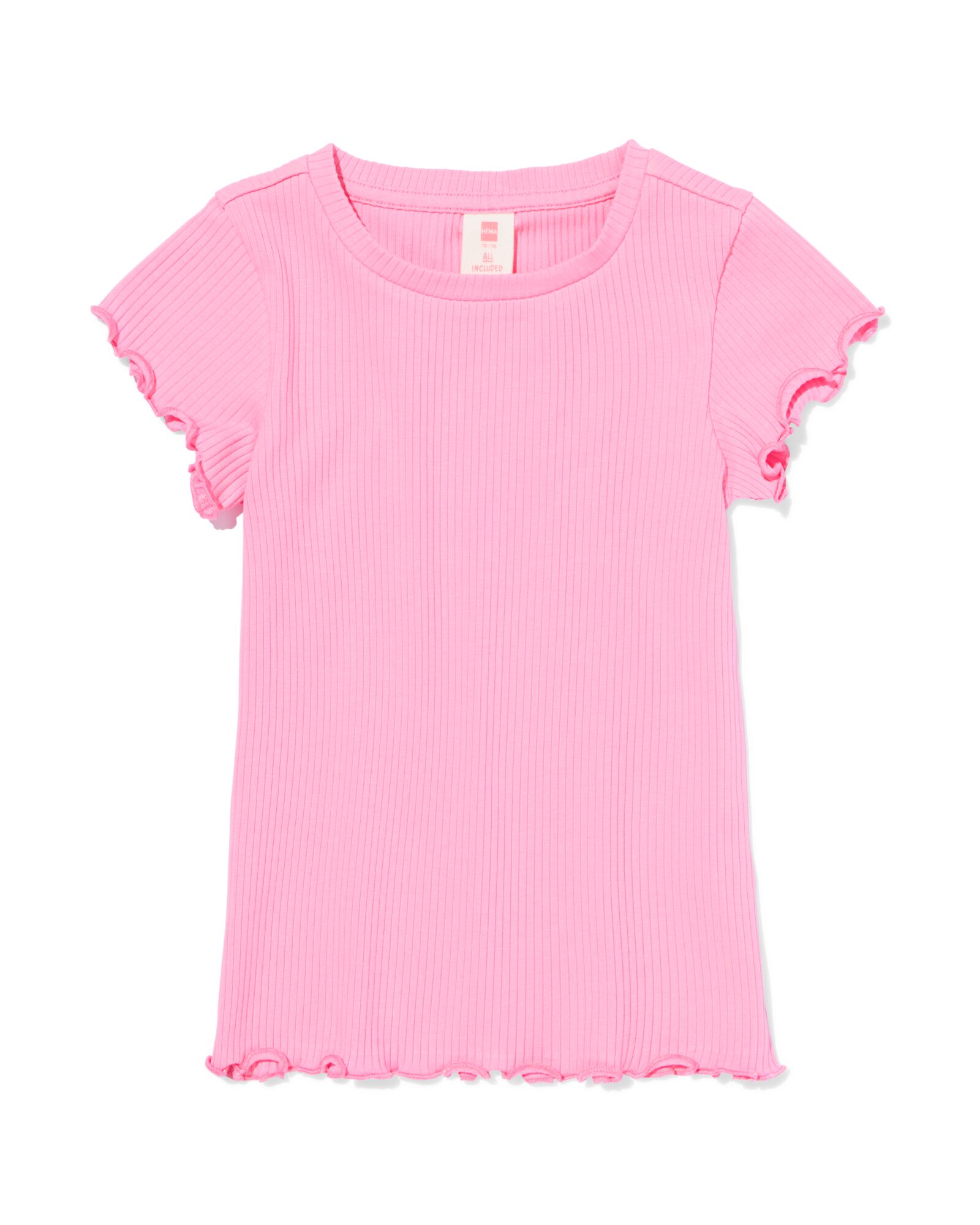 kinder T-shirt rib roze roze - 30846406PINK - HEMA