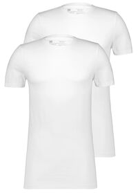 2 t-shirts homme regular fit col rond extra long blanc blanc - 1000009941 - HEMA