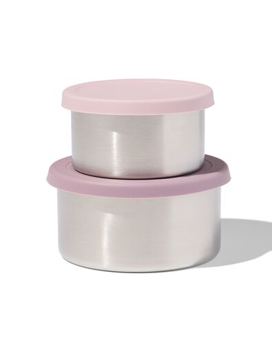 bo&icirc;tes &agrave; collation en acier inoxydable rose - 2 pi&egrave;ces - 80650204 - HEMA