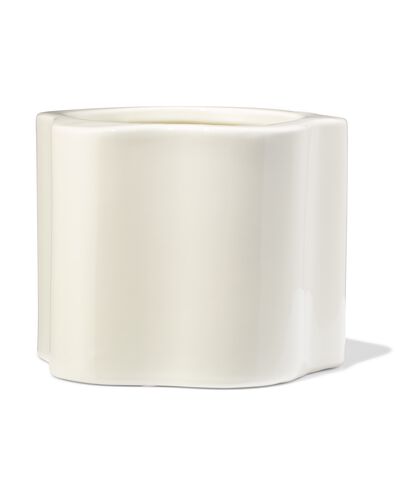 cache-pot 17,9 x 12,5 x 13,6 cm c&eacute;ramique ondul&eacute;e cr&egrave;me - 13324203 - HEMA