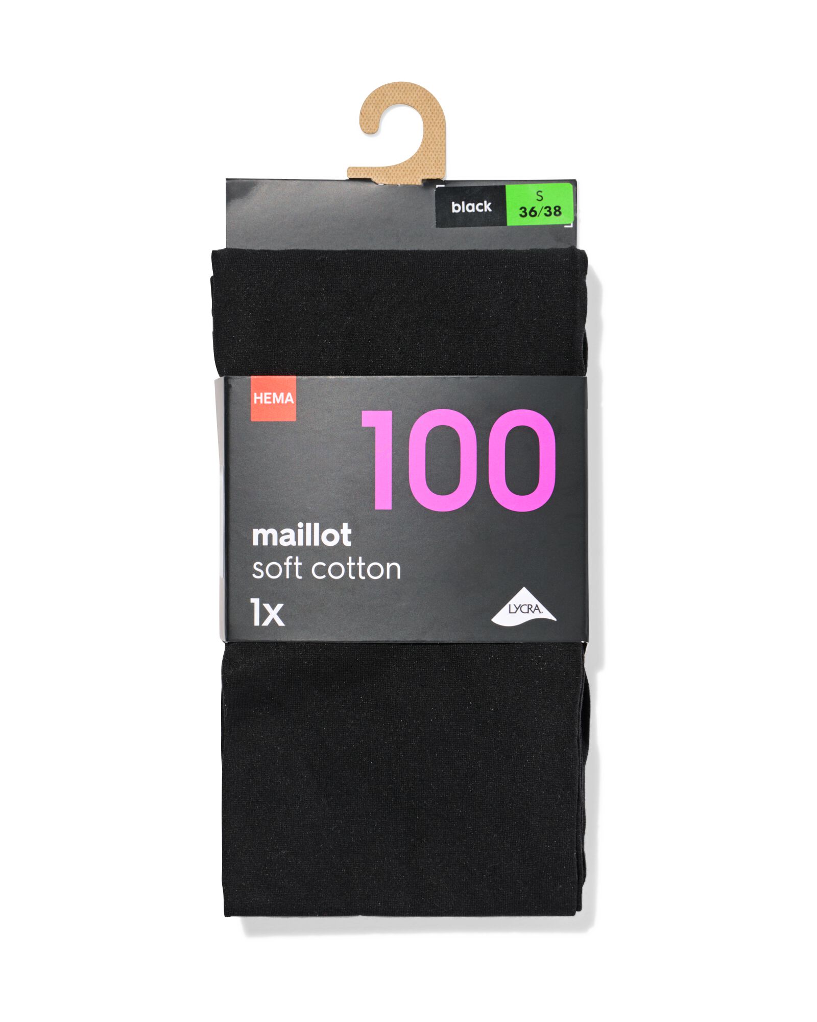 collants pour dames 100 deniers coton noir noir - 4072120BLACK - HEMA
