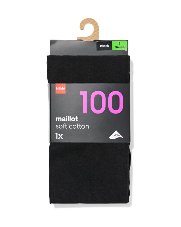 collants pour dames 100 deniers coton noir noir - 4072120BLACK - HEMA