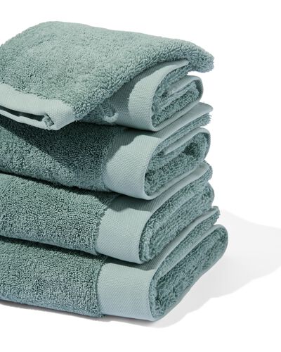 serviettes de bain - h&ocirc;tel extra doux vert marin serviette 50 x 100 - 5284608 - HEMA