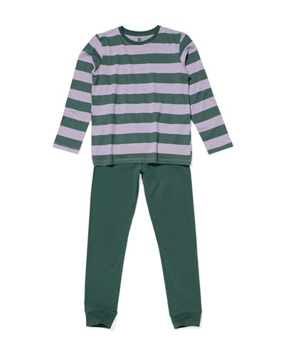 kinder pyjama strepen groen 158/164 - 23081683 - HEMA