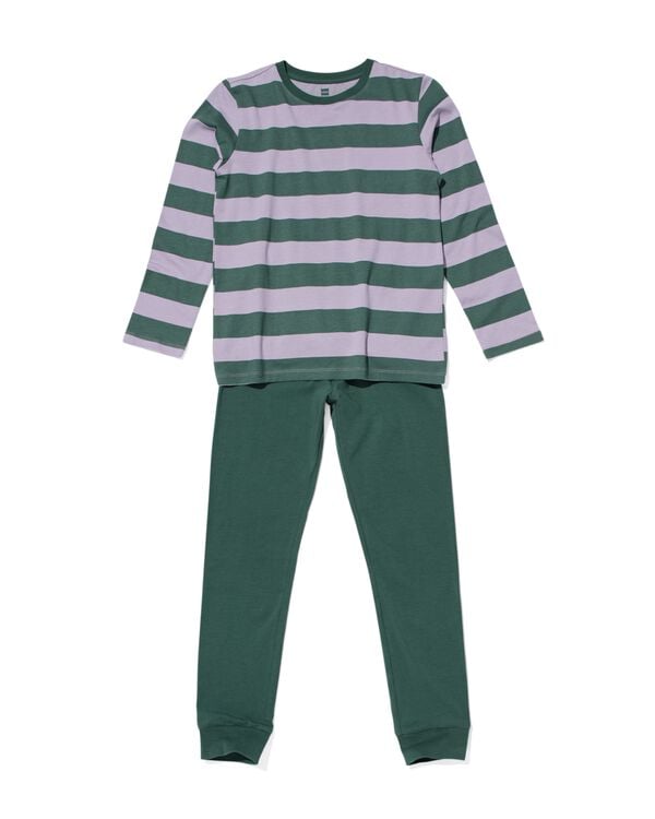 pyjama enfant rayures vert vert - 23081680GREEN - HEMA