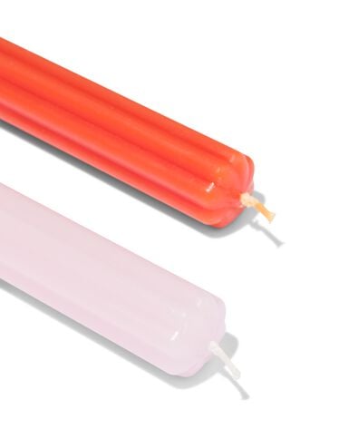bougies longues ⌀2,2x25cm en forme de fleur orange-rose - 4 pi&egrave;ces - 13506156 - HEMA