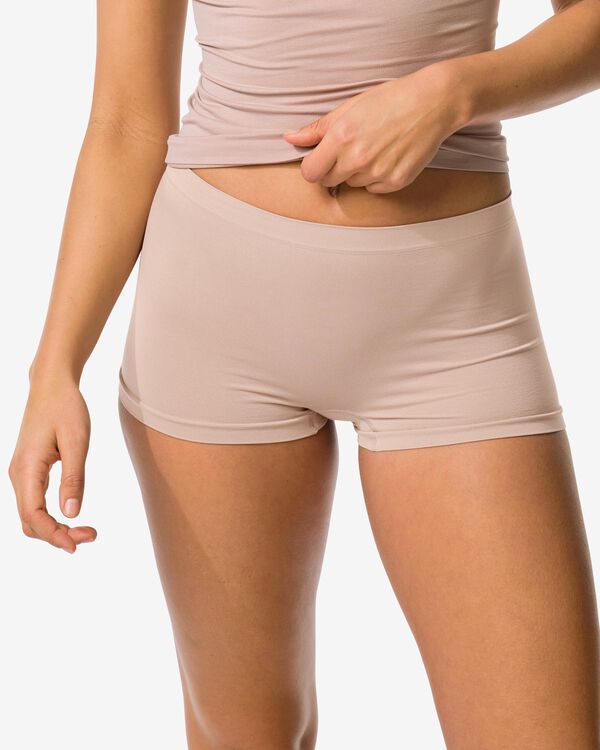 damesboxer naadloos micro beige - 19607650BEIGE - HEMA