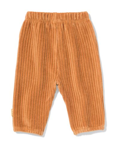 newborn broek rib velours bruin bruin - 33425420BROWN - HEMA
