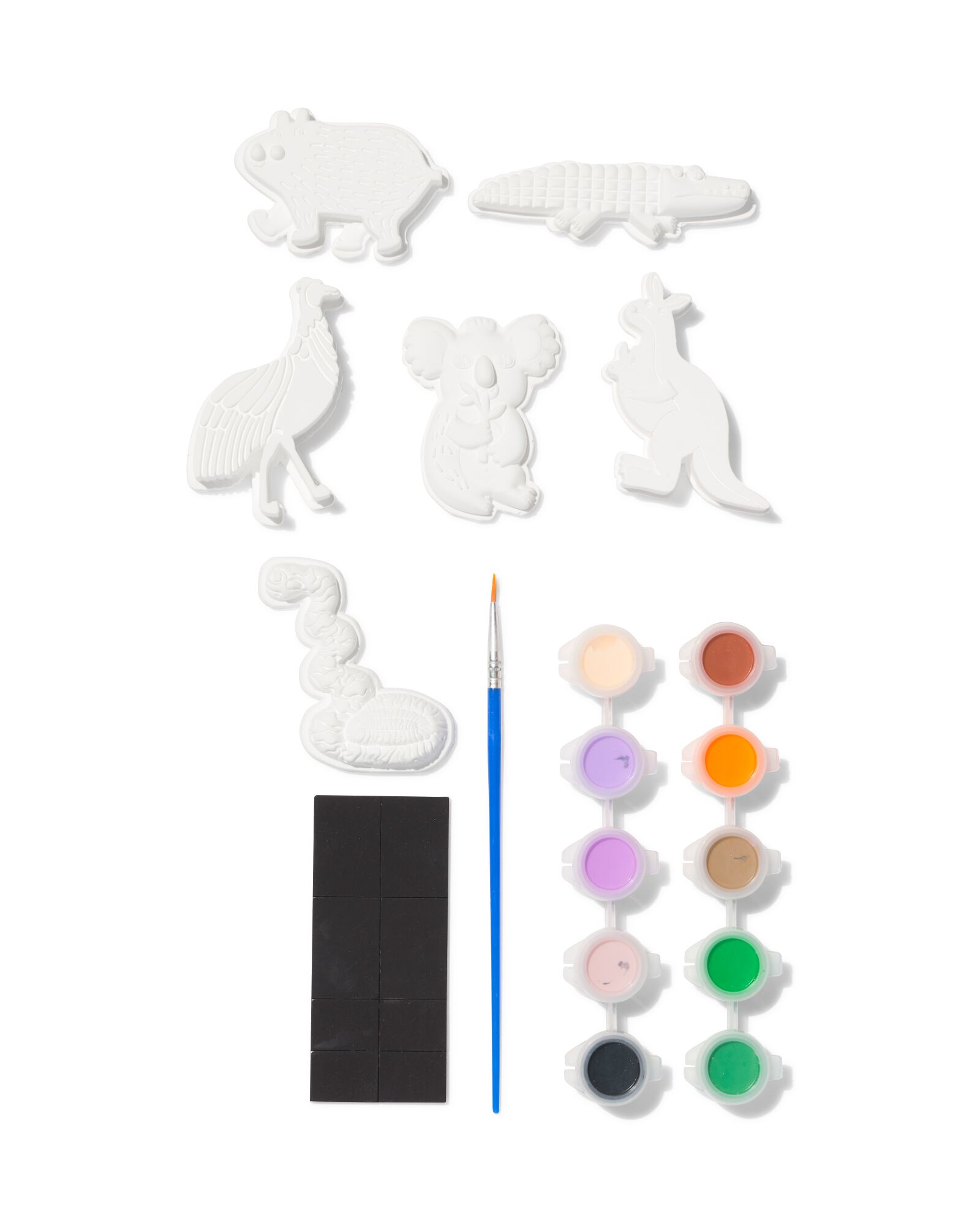 magneten van gips dieren - 6 stuks - 15900500 - HEMA