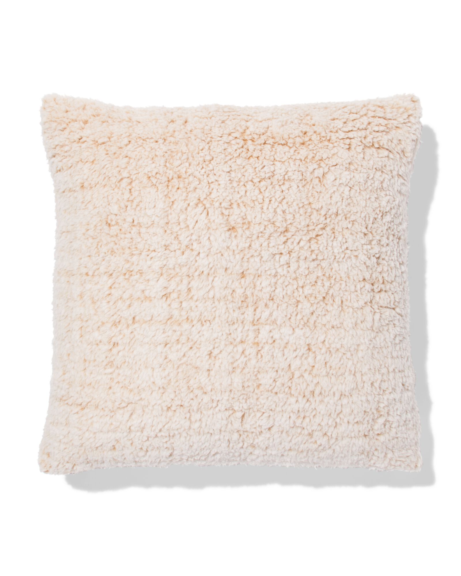 housse de coussin 50x50cm peluche brun clair - 7325166 - HEMA