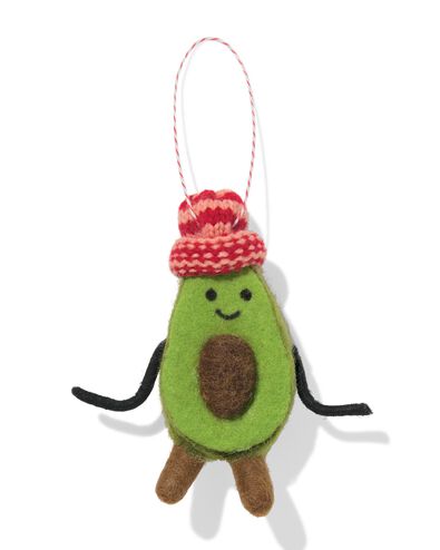 d&eacute;coration de No&euml;l &agrave; suspendre 10 cm avocat feutre - 25100268 - HEMA