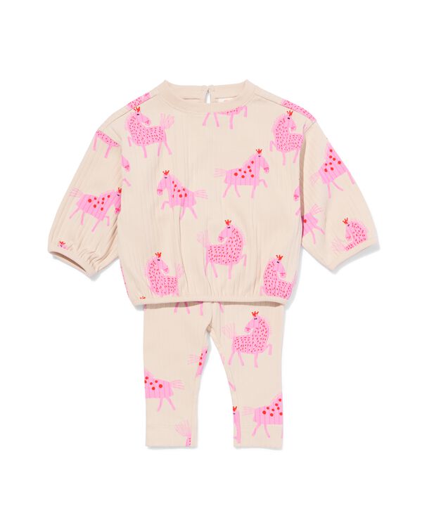 baby kledingset paarden roze roze - 33041370PINK - HEMA