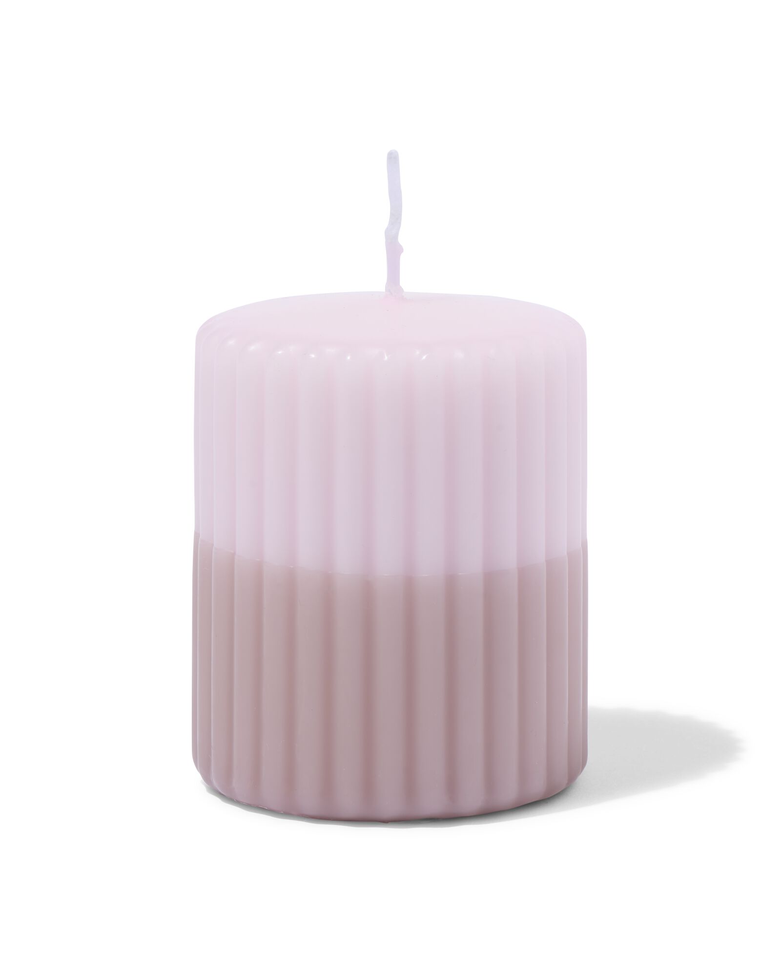 bougie cylindrique ⌀7x8cm nervur&eacute;e rose clair naturel - 13509068 - HEMA