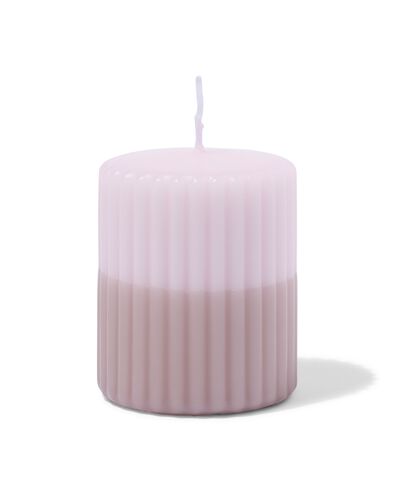 bougie cylindrique ⌀7x8cm nervur&eacute;e rose clair naturel - 13509068 - HEMA