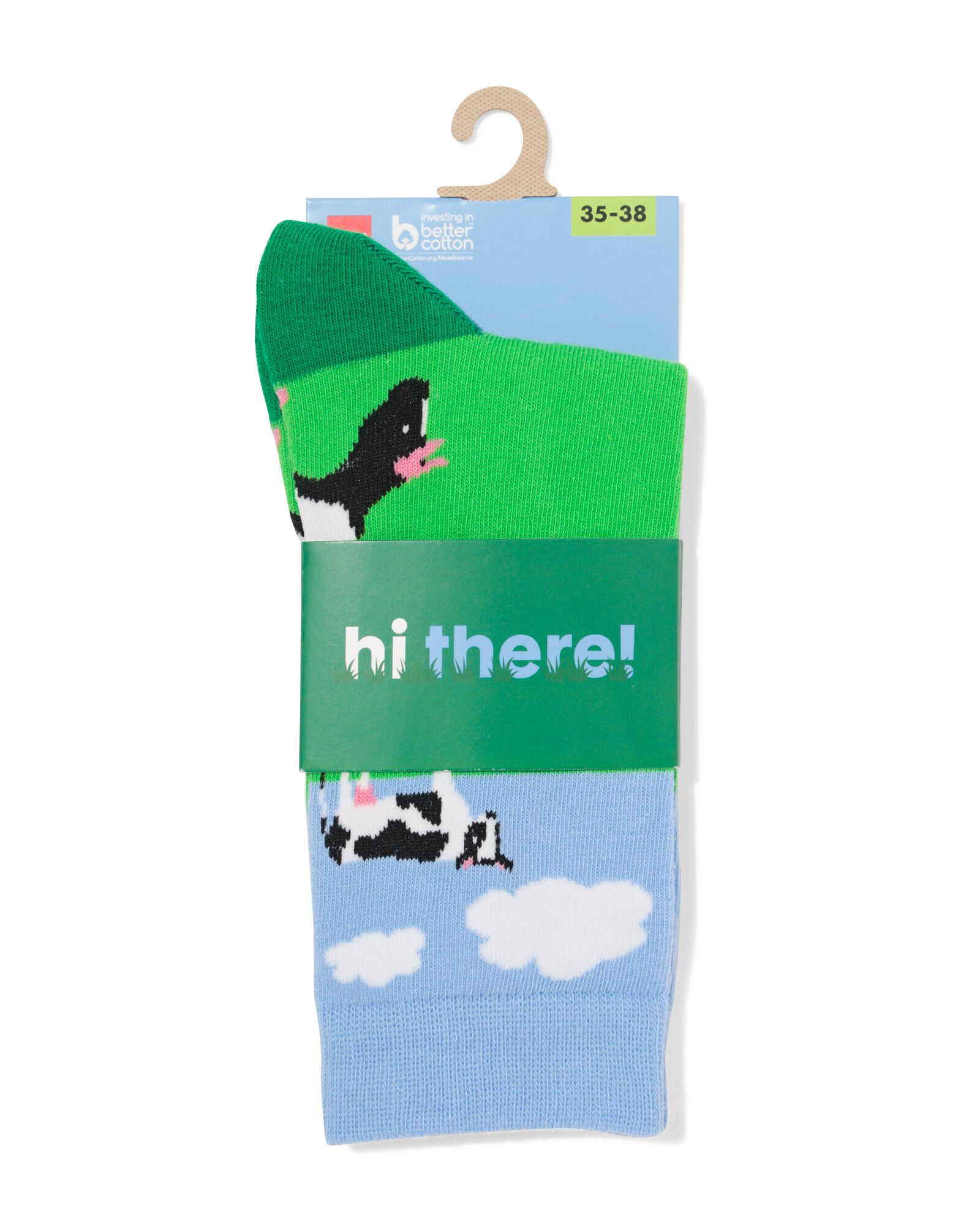 Socken, mit Baumwolle, Hi there gr&uuml;n gr&uuml;n - 1000029369 - HEMA