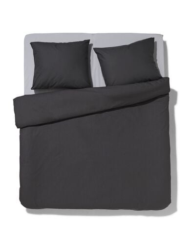 housse de couette en coton doux 240x200/220 gris foncé - 5797027 - HEMA