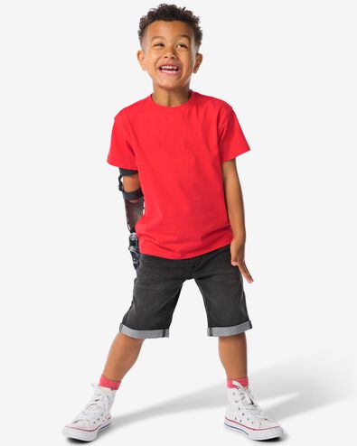 kindershort jogdenim zwart zwart - 1000023205 - HEMA