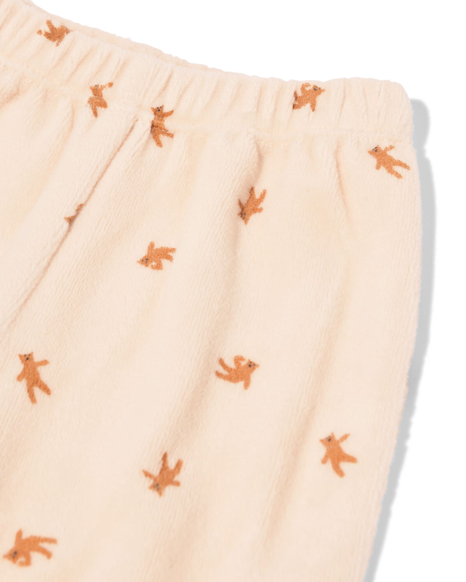 newborn kledingset velours beren ecru - 33427220ECRU - HEMA