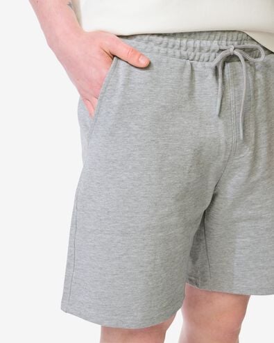 short homme coupe droite tissu sweat gris chin&eacute; gris chin&eacute; - 2109980GREYMELANGE - HEMA