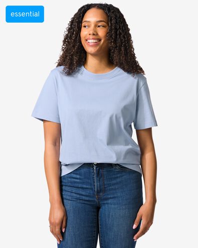 Damen-T-Shirt Larissa, normale Passform  hellblau hellblau - 36302960LIGHTBLUE - HEMA