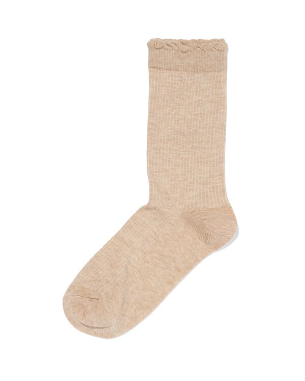 chaussettes femme c&ocirc;tel&eacute;es sable sable - 4280865SAND - HEMA