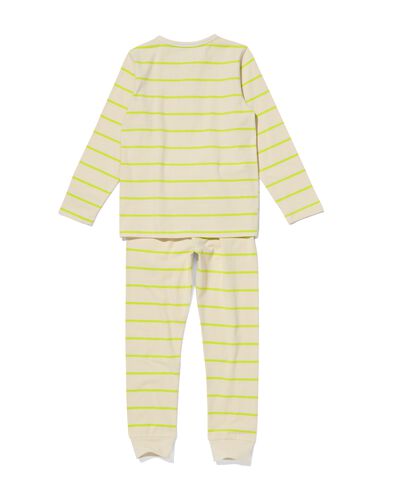 kinder pyjama strepen beige 146/152 - 23061686 - HEMA
