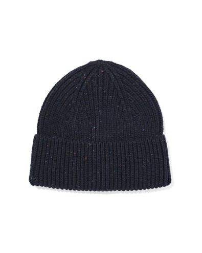 heren beanie donkerblauw - 16500024 - HEMA