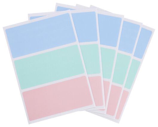 105er-Pack Etiketten, 7.5 x 3.4 cm, Pastellfarben - 14160031 - HEMA