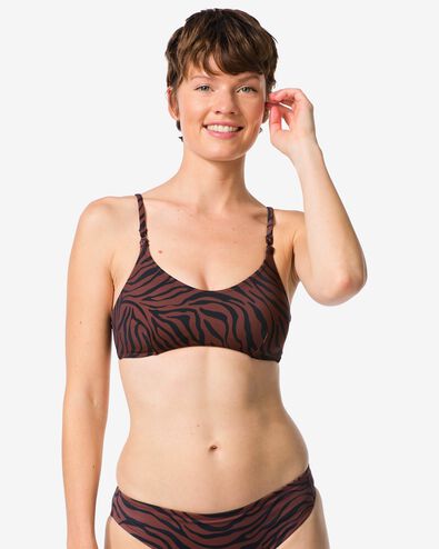 damesbikinitop Evanne zebra chocoladebruin chocoladebruin - 22360580CHOCOLATEBROWN - HEMA