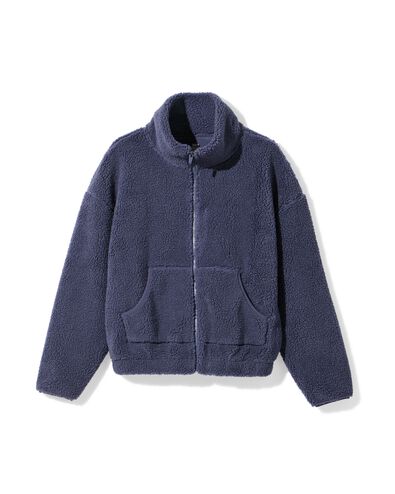 dames sherpa jas blauw - 36050100BLUE - HEMA