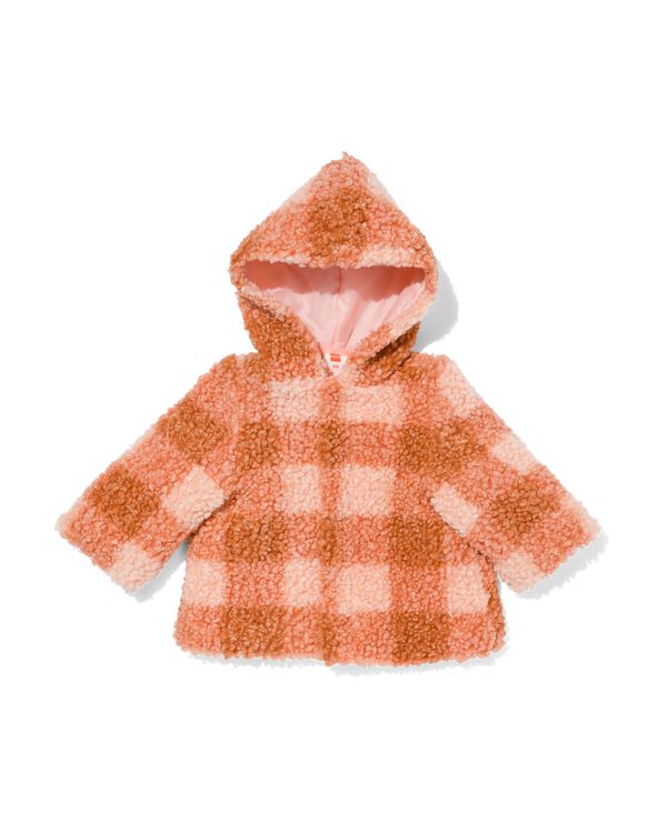 manteau bébé teddy carreaux rose pâle rose pâle - 33087830LIGHTPINK - HEMA