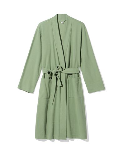 peignoir femme en coton gaufr&eacute; vert vert - 23400355GREEN - HEMA