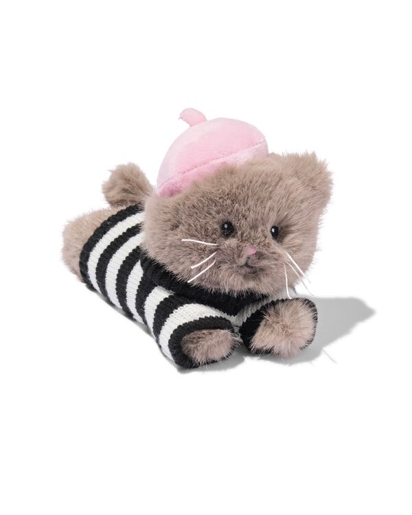 peluche 20x11x13cm chat avec b&eacute;ret - 61104319 - HEMA