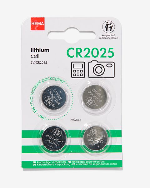 4 piles au lithium CR2025 - 41200015 - HEMA