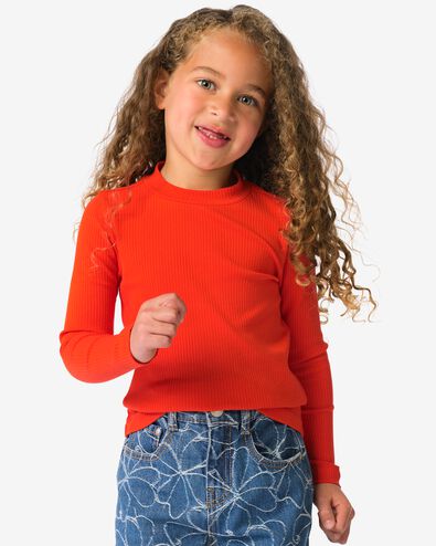 Kinder-Shirt, gerippt rot rot - 30859507RED - HEMA