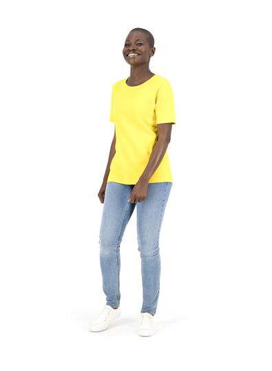 t-shirt femme jaune - 1000014831 - HEMA