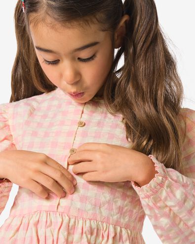 Kinderkleid aus Seersucker mit Karos rosa rosa - 30841360PINK - HEMA