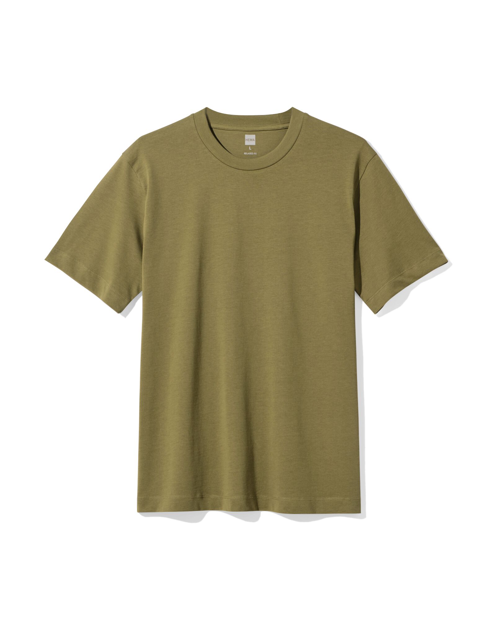 t-shirt homme Elias coupe d&eacute;contract&eacute;e vert moyen vert moyen - 2129960MIDGREEN - HEMA
