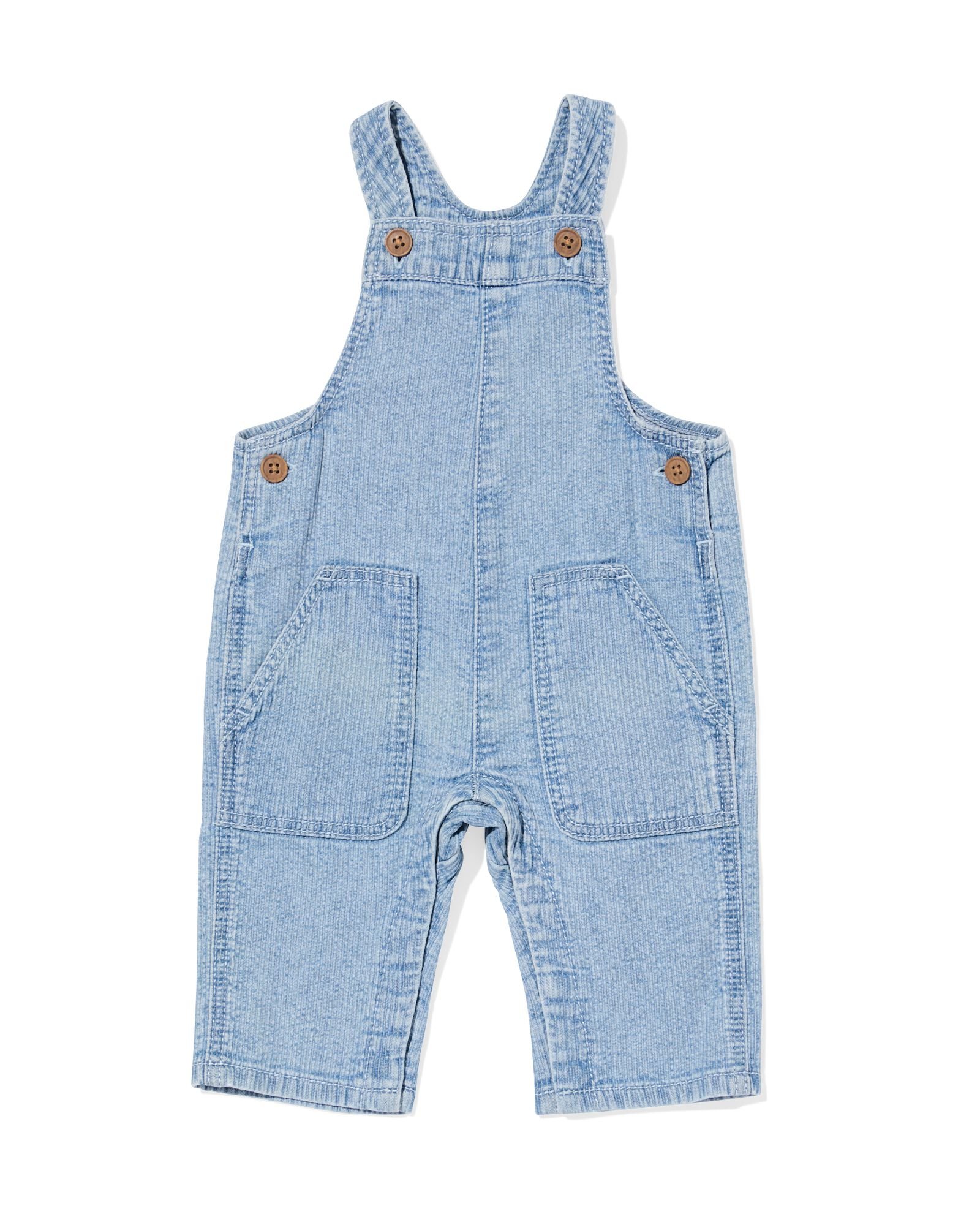 Baby-Latzhose, gestreift jeansfarben jeansfarben - 33184870DENIM - HEMA