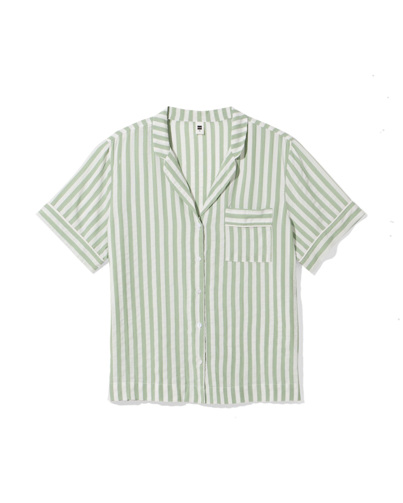 haut de pyjama femme seersucker rayures vert vert - 23401740GREEN - HEMA