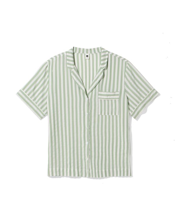 haut de pyjama femme seersucker rayures vert vert - 23401740GREEN - HEMA