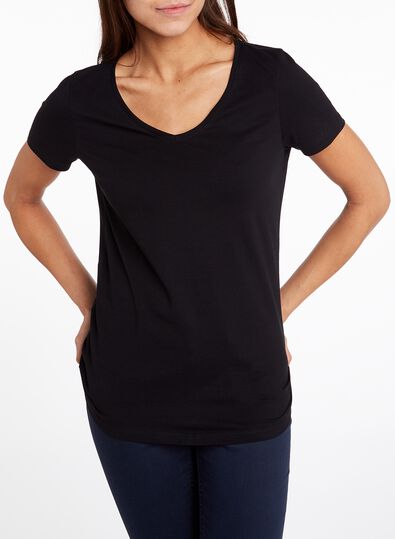 Damen-T-Shirt schwarz L - 36301759 - HEMA