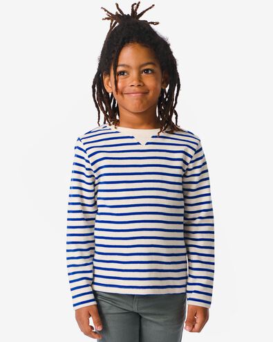 Kinder-Shirt, Streifen blau 110/116 - 30779658 - HEMA
