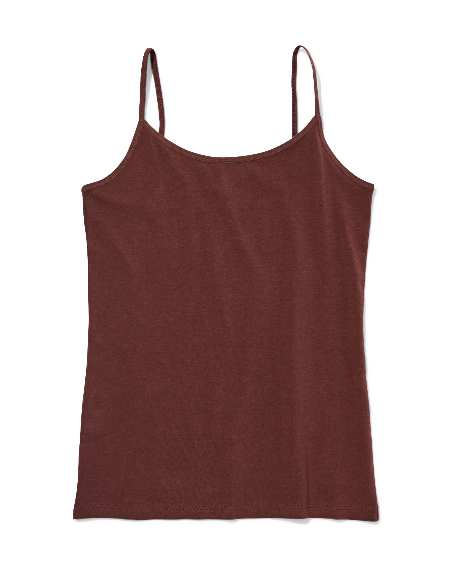 dameshemd katoen spaghettibandjes donkerbruin donkerbruin - 19631504DARKBROWN - HEMA