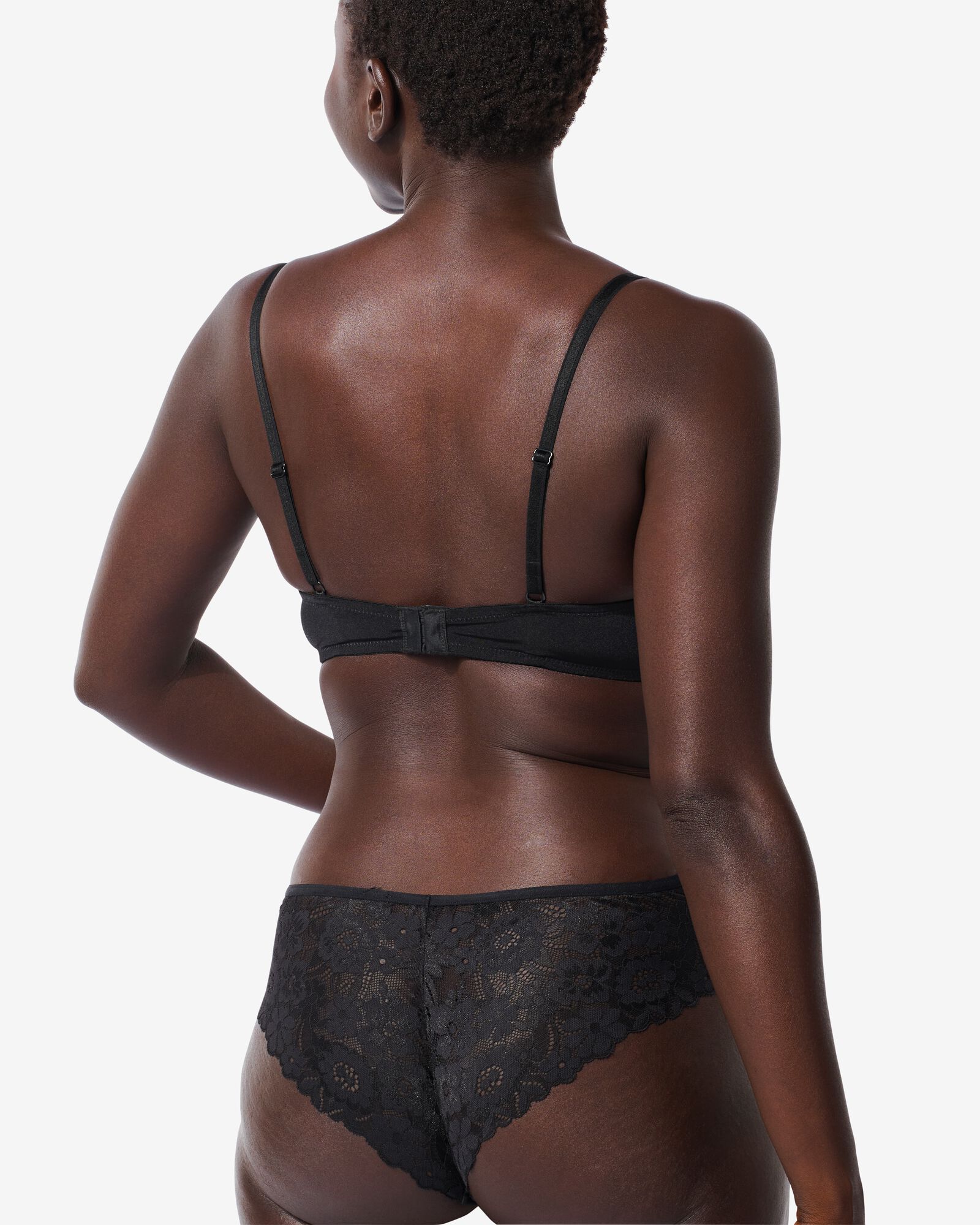 slip br&eacute;silien femme micro avec dentelle noir - 19640065BLACK - HEMA