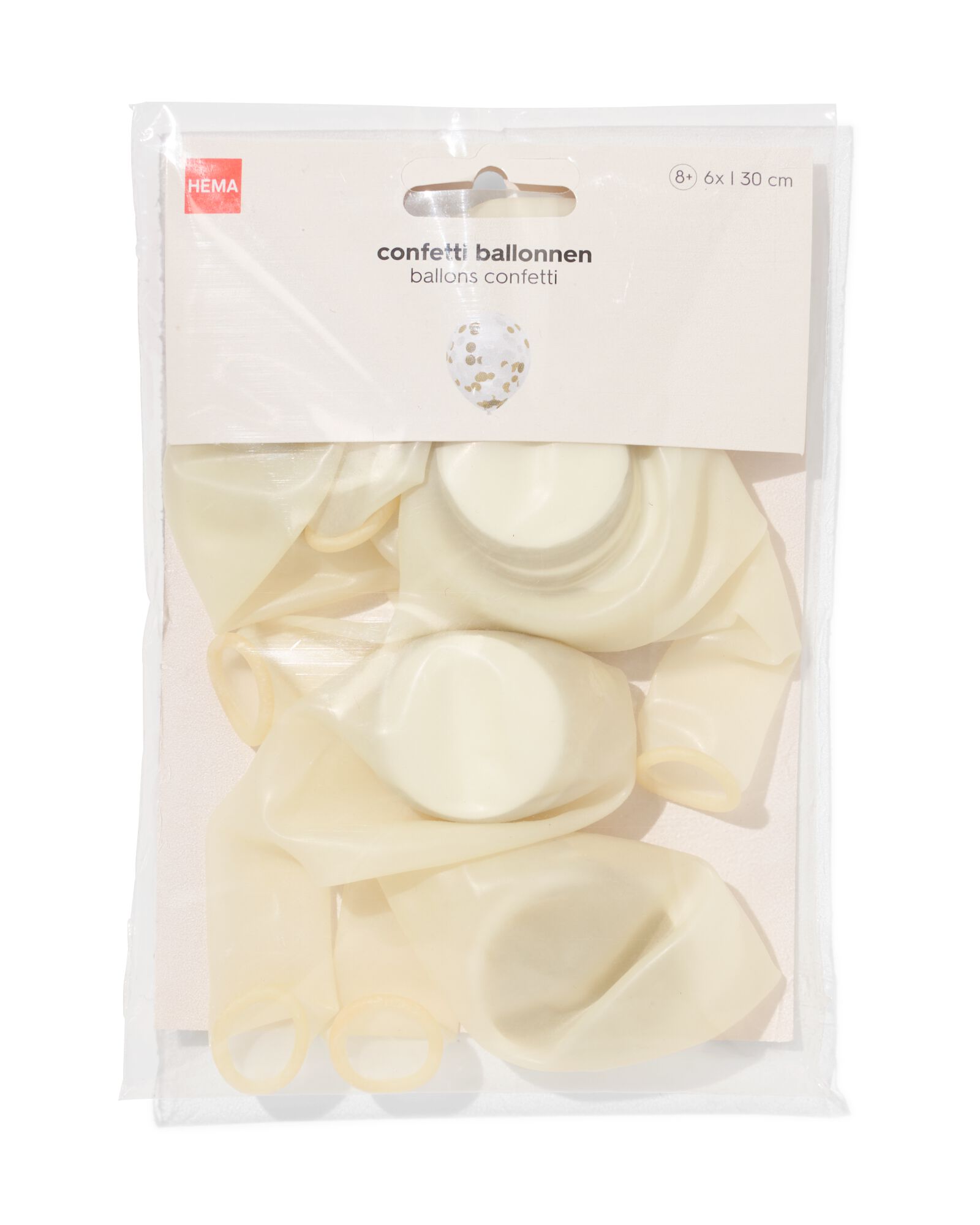 ballons confettis 30 cm dor&eacute;s - lot de 6 - 14260081 - HEMA